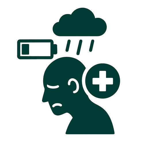 Piktogramm Burnout und Depression